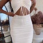 Elegant Ruched Halter Dress